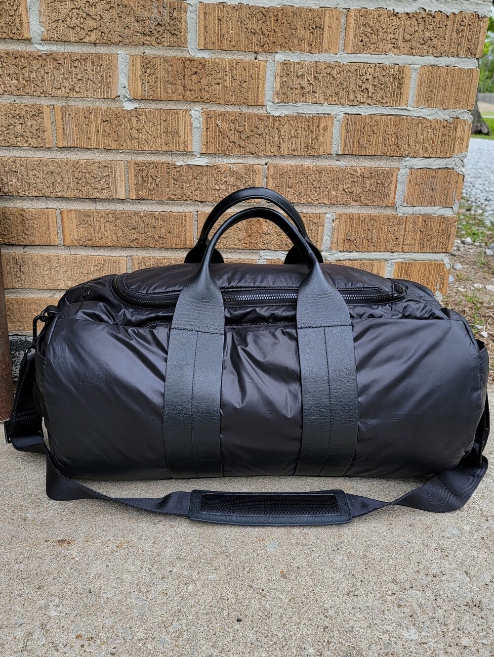 Caraa Remus Black Nylon Leather Large Duffle - Picture 2 of 16